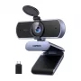 UGREEN FineCam Lite 4K UHD Webcam mit 4-Mikrofon-Array, Privacy-Shutter, einstellbarem Sichtfeld, Auto-Framing, HDR, USB-C, Grau