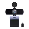 UGREEN FineCam Lite 4K UHD Webcam mit 4-Mikrofon-Array, Privacy-Shutter, einstellbarem Sichtfeld, Auto-Framing, HDR, USB-C, Grau