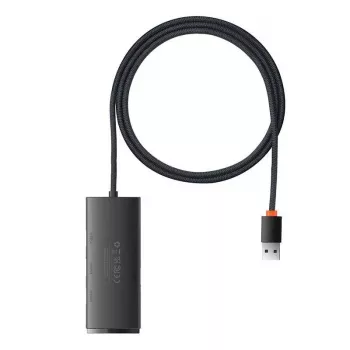 Baseus Lite Series 4-Port USB 3.0 Hub - 5Gbps, Bus-Powered, Schwarz (WKQX030101)