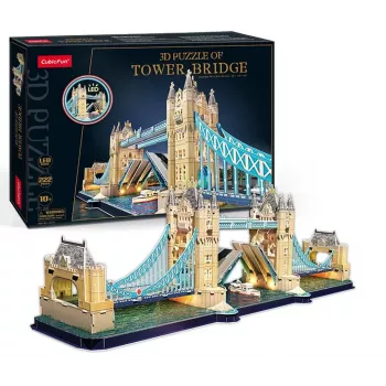 Cubic Fun 3D Puzzle Tower Bridge mit LED-Beleuchtung | 113 Teile | Architektur-Modellbausatz