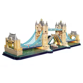 Cubic Fun 3D Puzzle Tower Bridge mit LED-Beleuchtung | 113 Teile | Architektur-Modellbausatz