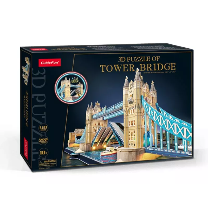 Cubic Fun 3D Puzzle Tower Bridge mit LED-Beleuchtung | 113 Teile | Architektur-Modellbausatz