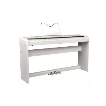 Ringway RP35 WH Digitalpiano mit Ständer und 3-Pedal-Einheit, 88 Tasten Graded Hammer Action, Weiß