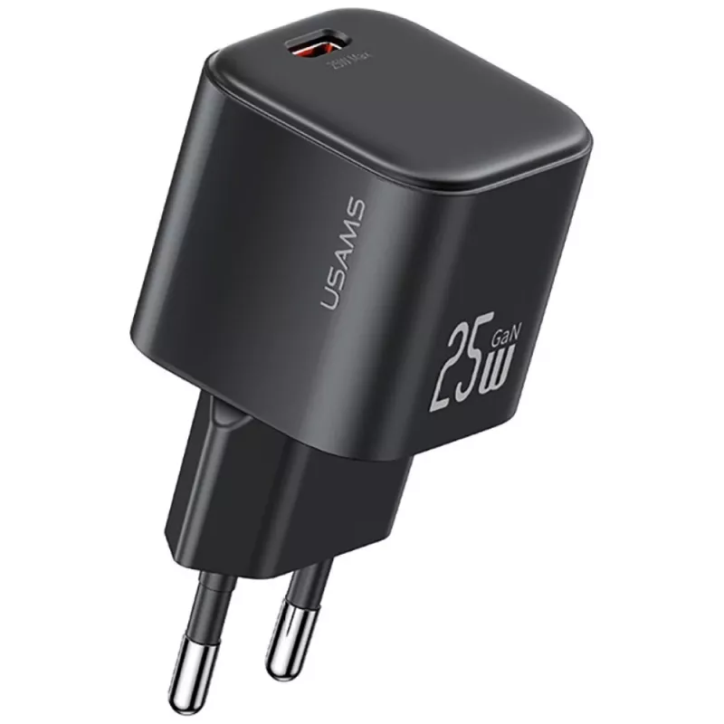 USAMS 25W GaN USB-C Schnellladegerät - Weiß