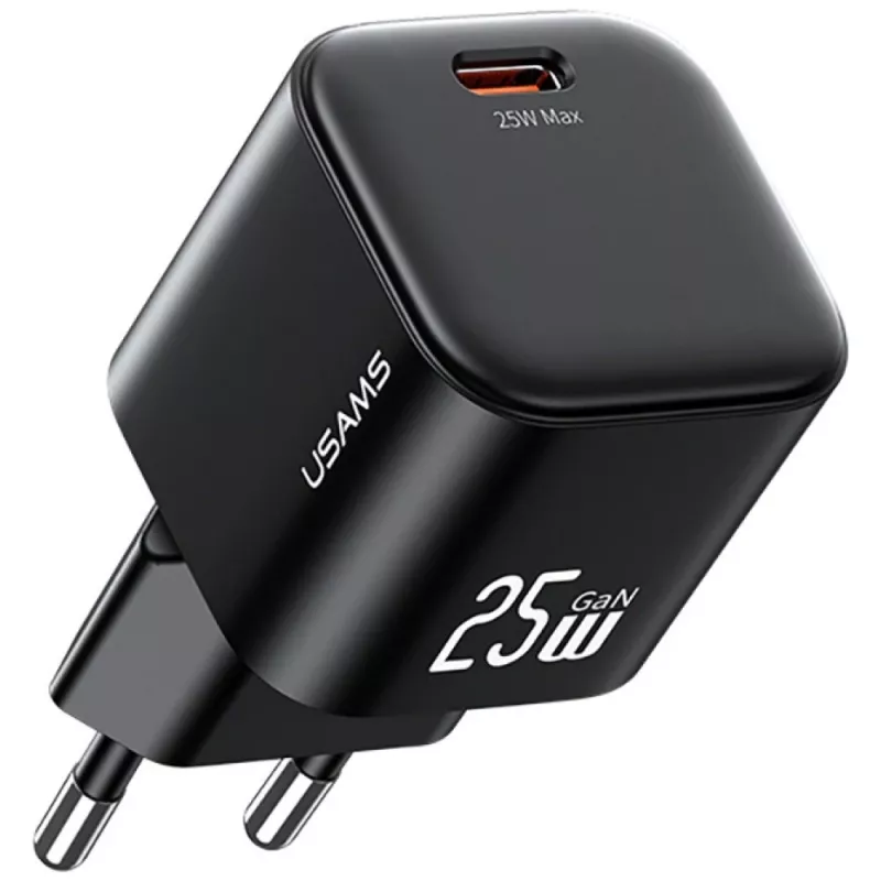 USAMS 25W GaN USB-C Schnellladegerät - Weiß