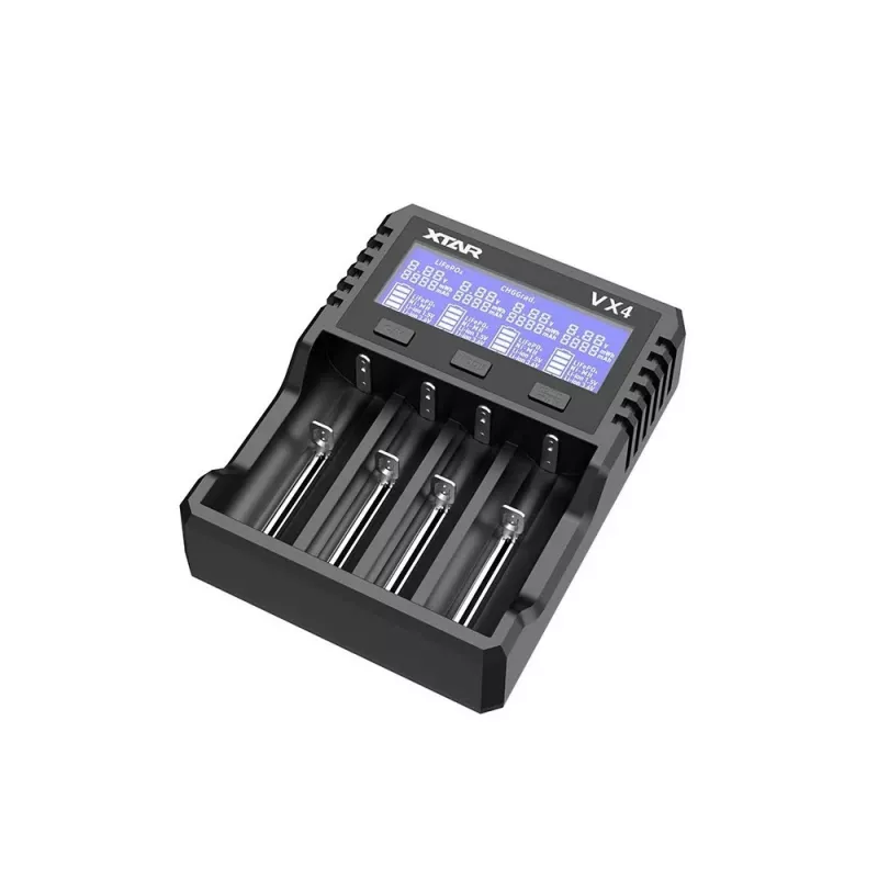 XTAR VX4 V2 KT 4-Fach Smart-Ladegerät für Li-Ion Ni-MH Ni-CD mit USB-C QC3.0