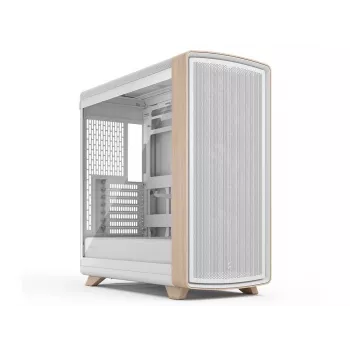 Fractal Design Summit Chalk White TG Clear Tint Mid-Tower-Gehäuse mit echter Eichenholz-Front