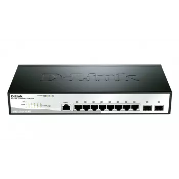 D-Link DGS-1210-10/ME/E Smart Managed Switch, 8x Gigabit Ethernet, 2x SFP, Rackmontierbar