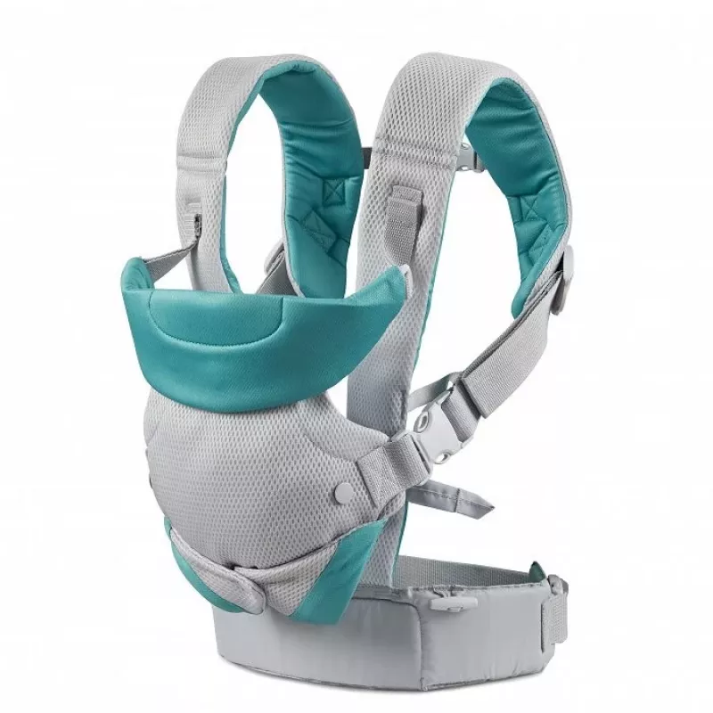 B-KIDS Infantino 4-in-1 umwandelbarer Babytrage, Grau, 3,6–14,5 kg, JPMA-zertifiziert, mit abnehmbarem Wonder Cover™ Lätzchen
