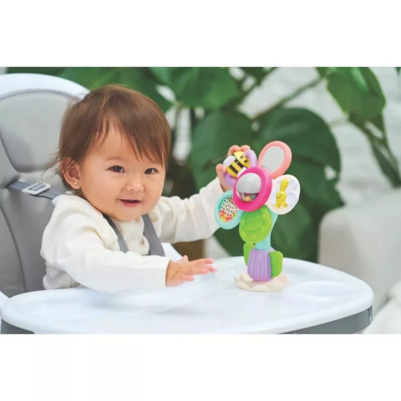 B-KIDS Infantino Drehblume mit Saugnapf – Mehrfarbiges Sinnespielzeug für Babys ab 6 Monaten