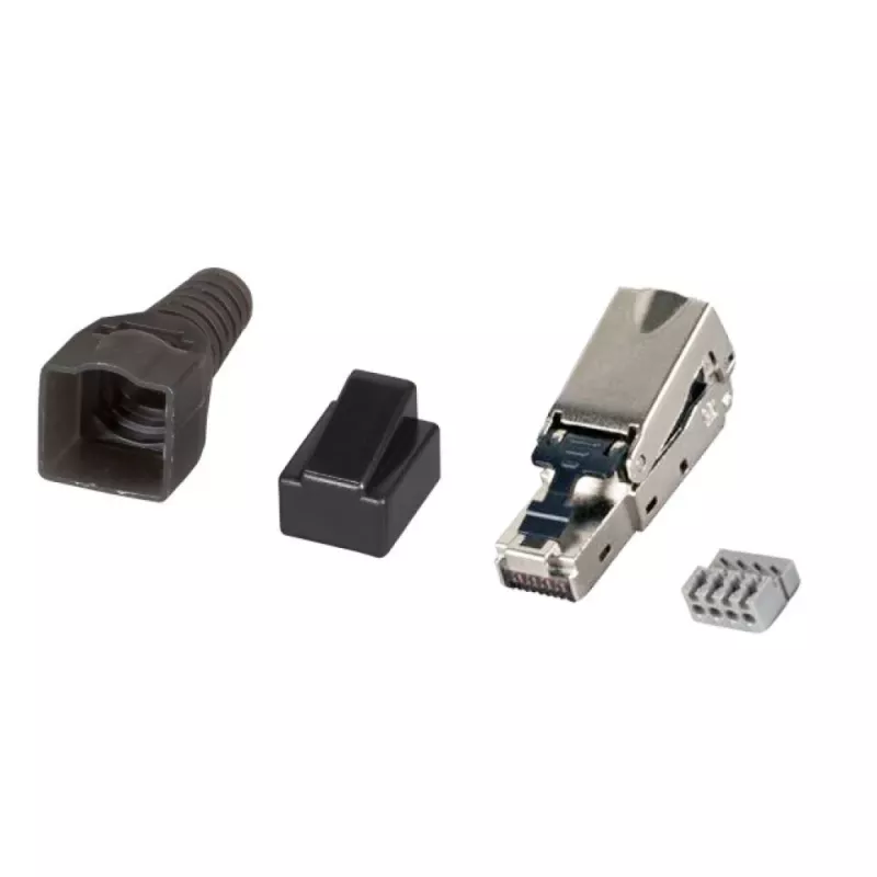 Techly 101911 Cat.6a STP RJ45 Modularstecker, werkzeuglos, 10G, Zinklegierung, 22-26 AWG