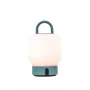KOODUU Akku-Tischleuchte LOOME Türkis mit 3-Stufen-Touch-Dimmer, 200 lm warmweiße LED, USB-C, IP44 spritzwassergeschützt, integrierter Griff