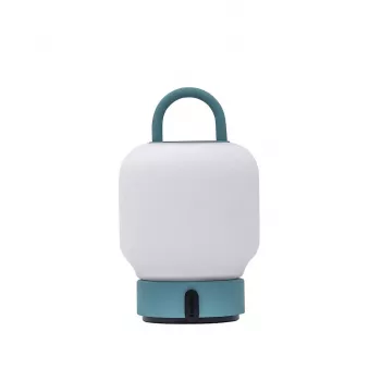 KOODUU Akku-Tischleuchte LOOME Türkis mit 3-Stufen-Touch-Dimmer, 200 lm warmweiße LED, USB-C, IP44 spritzwassergeschützt, integrierter Griff