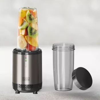 BLACK+DECKER ES9120160B Personal-Mixer 1000W mit 2x 600ml Tritan-Flaschen und Reisedeckeln