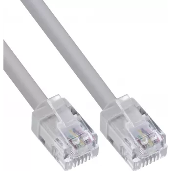 InLine® Modular-Rundkabel RJ12, Stecker-Stecker, 6-adrig, 6P6C, 3m, Grau