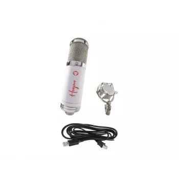 Monkey Banana Hapa WH USB-Kondensatormikrofon mit Tischstativ und Popschutz, Weiß
