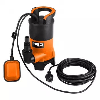 NEO TOOLS 04-745 Tauchpumpe für Schmutzwasser 400W, 8000 l/h, 5 m Förderhöhe, Schwimmerschalter, 10 m Kabel