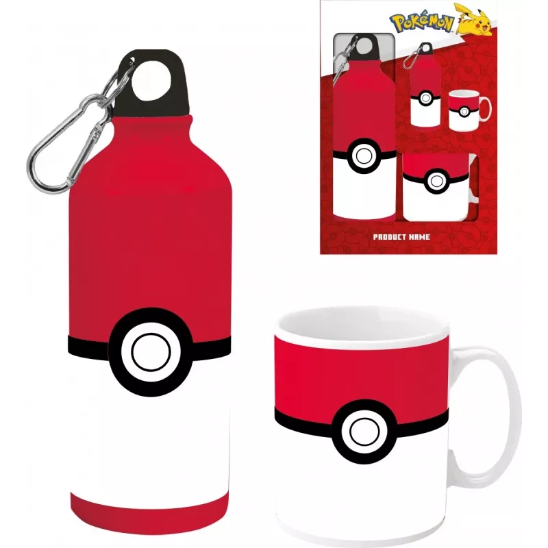 Pokemon Aluminiumflasche 500ml mit Keramikbecher-Set