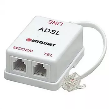 Intellinet ADSL-Splitter/-Filter RJ11-Stecker auf 2x RJ11-Buchse, Weiß