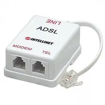 Intellinet ADSL-Splitter/-Filter RJ11-Stecker auf 2x RJ11-Buchse, Weiß