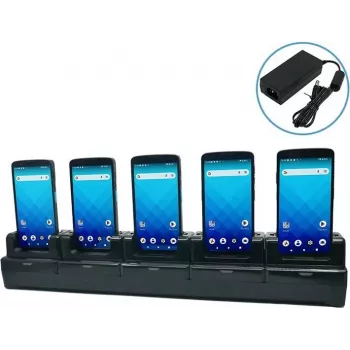 Unitech 5-Slot Terminal-Ladestation mit Netzteil. Kompatibel mit EA660 - Lade-/Dockingstation