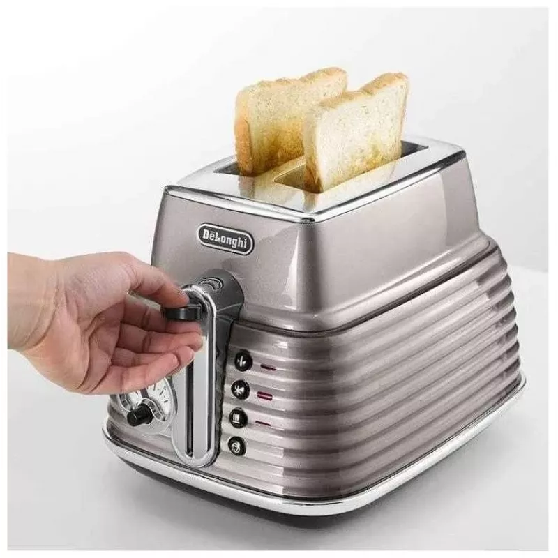 De'Longhi Scultura CTZ2103BG 2-Scheiben Toaster, 900 W, Champagnergold
