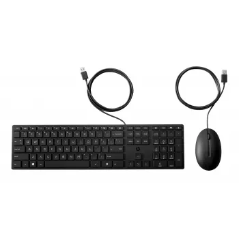 HP 320MK USB kabelgebundenes Tastatur-Maus-Set, spritzwassergeschützt – Schwarz - EST