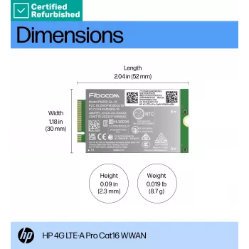 RENEW GOLD HP 4G LTE Modem m.2 WWAN Cat 16 L860-GL-16 Mobile Broadband Cellular (kompatibel mit WWAN-fähigen EliteBook 630 640 645 660 830 840 860 1040 G11, x360 G11, ProBook 440 460 465 G11, ZBook Firefly Fury Power 14 16 G11 G11A)