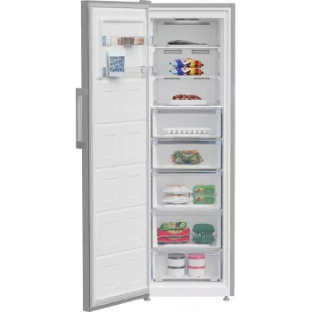 BEKO Gefrierschrank B3RMFNE314XB, Energieeffizienzklasse E, 186,5 cm, 286L, Inox-Farbe