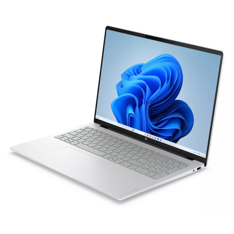 HP OmniBook 5 16-bn0006nyx - Core 5 120U, 16GB LPDDR5X 5200 on-board, 1TB PCIe Gen4 Value, 16.0 3K (2880x1800) OLED, Gletschersilber - 1080p IR TNR, ohne 65W AC-Adapter, Win 11 Home, 1 Jahr