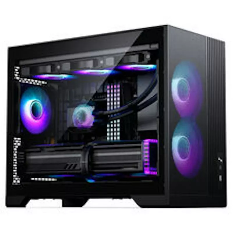 PHANTEKS XT M3 PC-Gehäuse, Mini-Gehäuse + D30 PWM Regular Airflow D-RGB Lüfter, 3er Pack, schwarz
