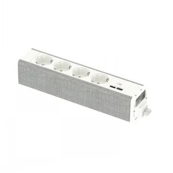 SCHNEIDER ELECTRIC UNICA SYSTEM+ MOD.UNIT 4XSCHUKO+USBA/C WEISS/GRAU