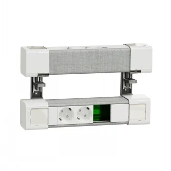SCHNEIDER ELECTRIC UNICA SYSTEM+ TISCHGERÄT 4XSCHUKO+USB A/C+RJ45 OPT, WEISS/GRAU