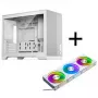 Phanteks XT M3 PC-Gehäuse, Mini-Gehäuse + D30 PWM Regular Airflow D-RGB Lüfter, 3er Pack, weiß
