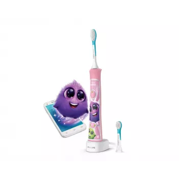 Philips Sonicare For Kids Schallzahnbürste HX6352/42 mit integrierter Bluetooth®-Coaching-App, 2 Bürstenköpfe & 10 Sticker, 2 Modi/Beschädigte Verpackung