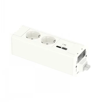 SCHNEIDER ELECTRIC UNICA SYSTEM+ MOD.UNIT 2XSCHUKO+USBA/C WEISS