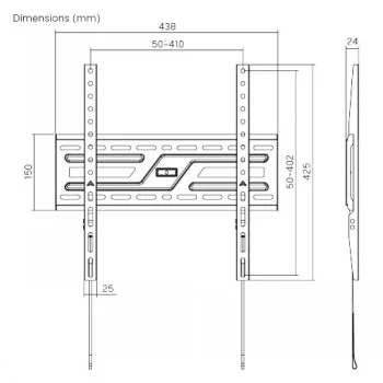LH-GROUP SEINÄTELINE 32-75 75KG FIXED