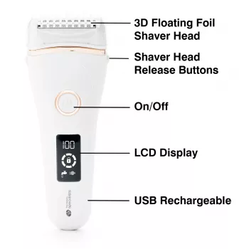 Rio SHLD-EU/1.2 Go Smooth Nass- & Trockenrasierer für Damen, Weiß