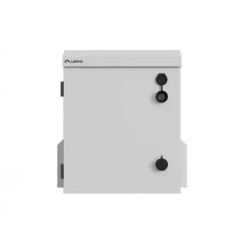 10 Zoll IP55 Außen-Wand-/Mastmontage-Rack-Gehäuse, 320 × 220 × 400 mm, Grau (montiert)