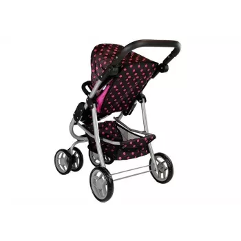 2-in-1 Kinderwagen mit Tragetasche Black-Pink 7706 Lean Toys