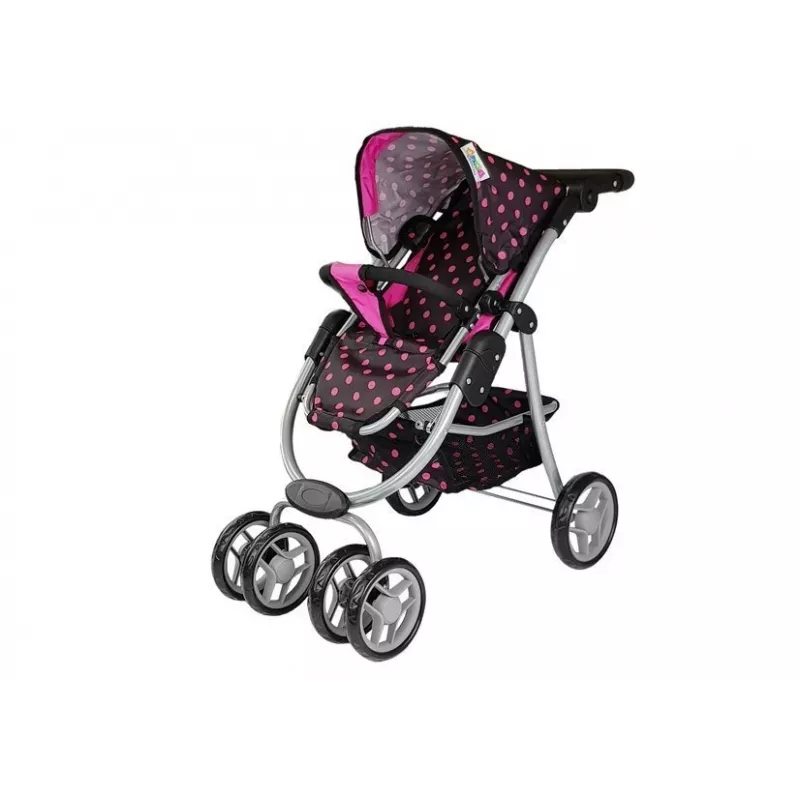 2-in-1 Kinderwagen mit Tragetasche Black-Pink 7706 Lean Toys