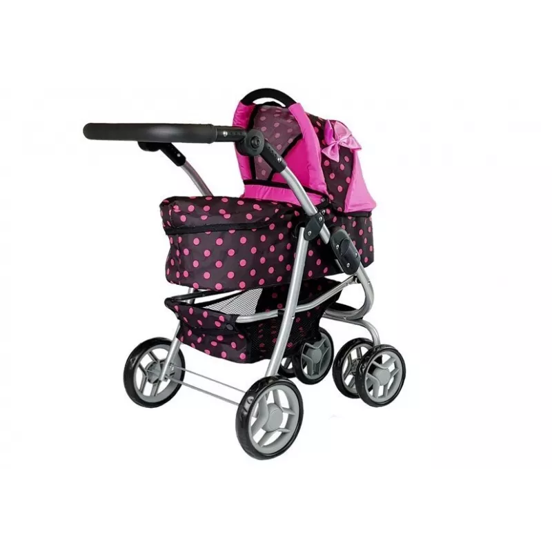 2-in-1 Kinderwagen mit Tragetasche Black-Pink 7706 Lean Toys
