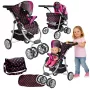 2-in-1 Kinderwagen mit Tragetasche Black-Pink 7706 Lean Toys