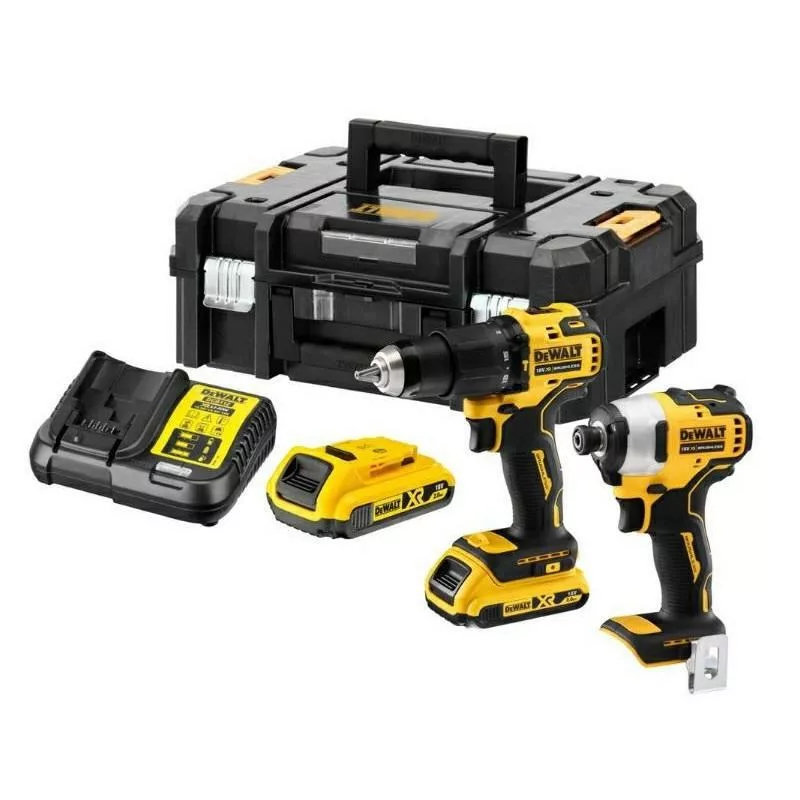 DEWALT 18V Combo-Kit DCK2060L2T (DCD778 Schlagbohrschrauber + DCF787 Schlagschrauber) 2x 3,0 Ah Li-Ion Akkus, Ladegerät, TSTAK II Koffer