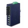 PLANET ISW-621TS15 Industrial Unmanaged L2 Fast Ethernet Switch mit 4x 10/100 + 2x 100Base-FX SC Multi-Mode, DIN-Schienen-/Wandmontage, -40 bis 75 °C