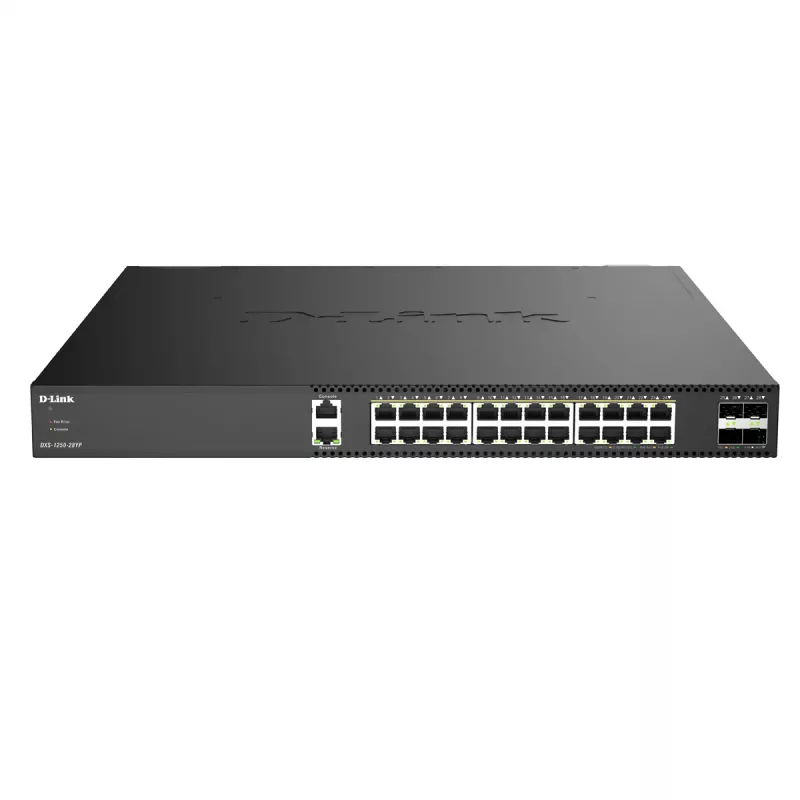 D-Link DXS-1250-28YP/E Smart Managed Multi-Gigabit PoE++ Switch mit 4 x 25G SFP28 Uplinks