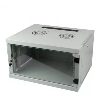 ALLNET 19 inch Wandgehäuse Netzwerkschrank 4U 1-teilig 594x541mm Lichtgrau SMQ Serie