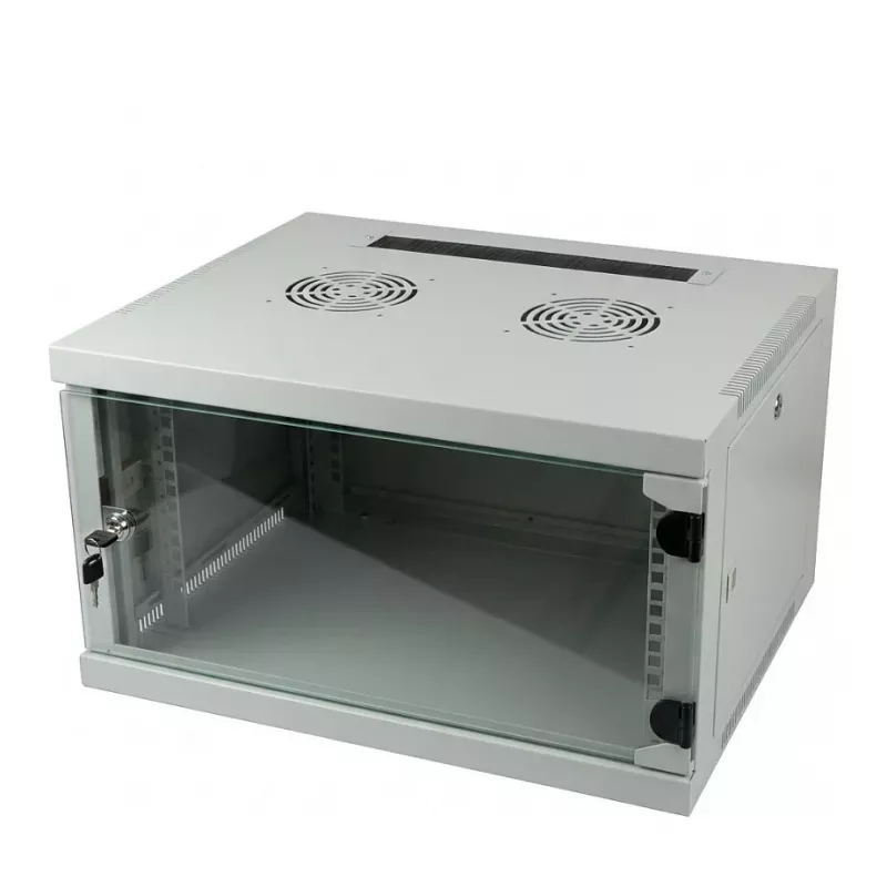 ALLNET 19 inch Wandgehäuse Netzwerkschrank 4U 1-teilig 594x541mm Lichtgrau SMQ Serie
