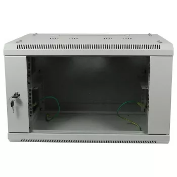 ALLNET 19 inch Wandgehäuse 9U 1-teilig Tiefe 450mm Lichtgrau Flat Pack SMA-Serie