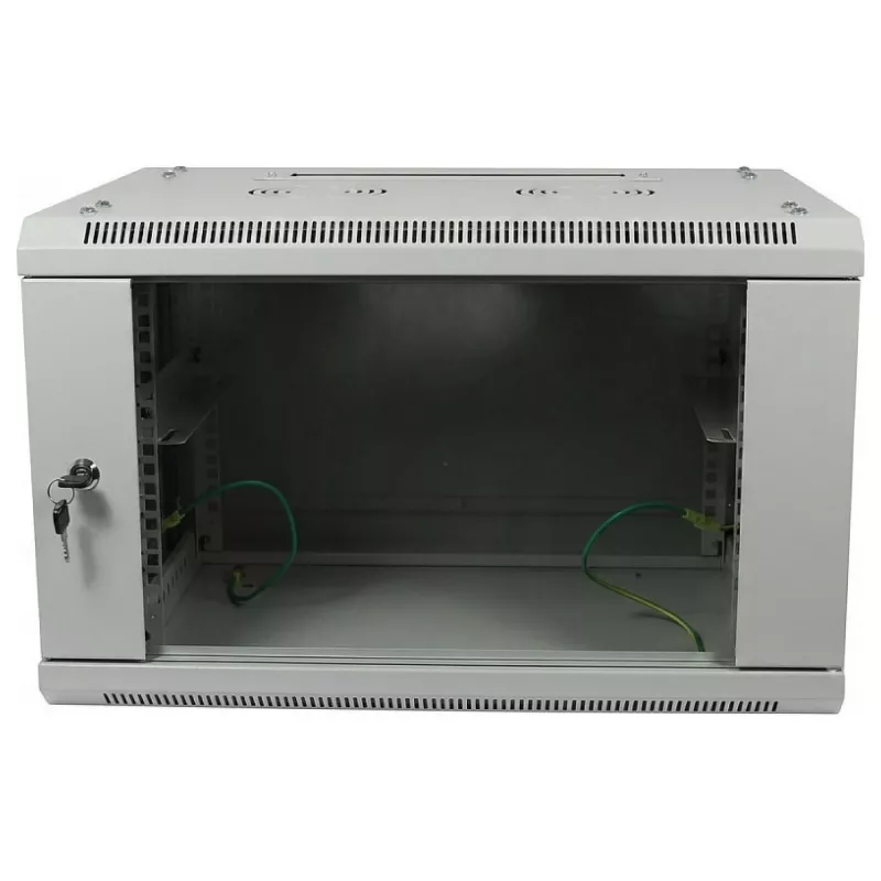 ALLNET 19 inch Wandgehäuse 9U 1-teilig Tiefe 450mm Lichtgrau Flat Pack SMA-Serie